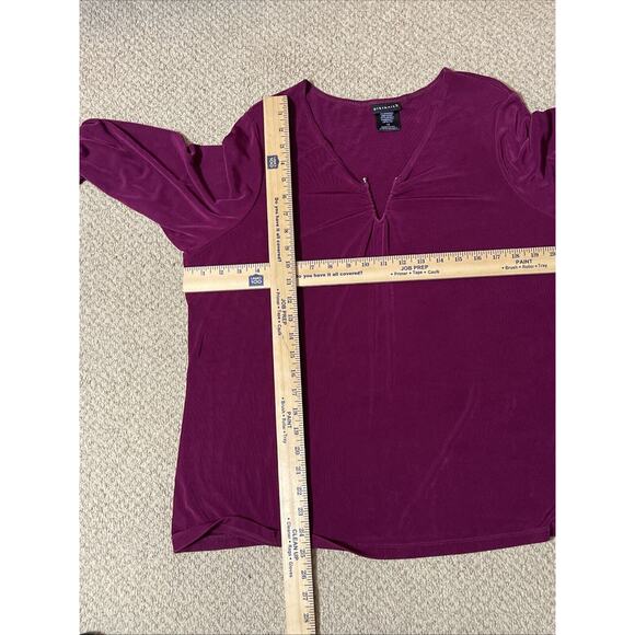 CITIKNIT Women’s Size 1X Acetate Spandex Top Burgundy Plum - Picture 9 of 9